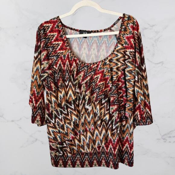 AGB Ruffled Front Top Large FALL Colors - Picture 1 of 5